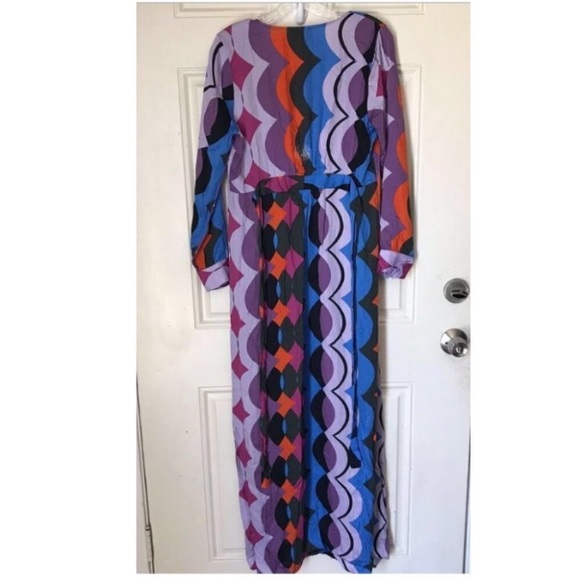 NWT • VICI Abstract Print Multicolor Maxi Wrap Dress / Duster - Picture 5 of 11